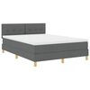 vidaXL Cama tipo Box Spring con colch&oacute;n Gris oscuro 160 x 200 cm tela