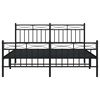 vidaXL Estructura cama sin colch&oacute;n con estribo metal negro 150x200 cm