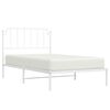vidaXL Estructura cama sin colch&oacute;n con cabecero metal blanco 107x203cm