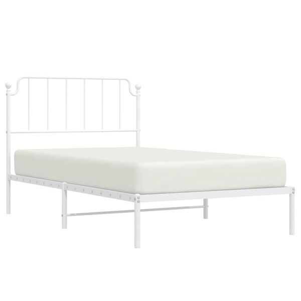 vidaXL Estructura cama sin colch&oacute;n con cabecero metal blanco 107x203cm