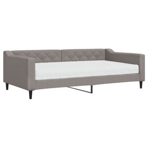 vidaXL Sof&aacute; cama con colch&oacute;n tela gris taupe 100x200 cm