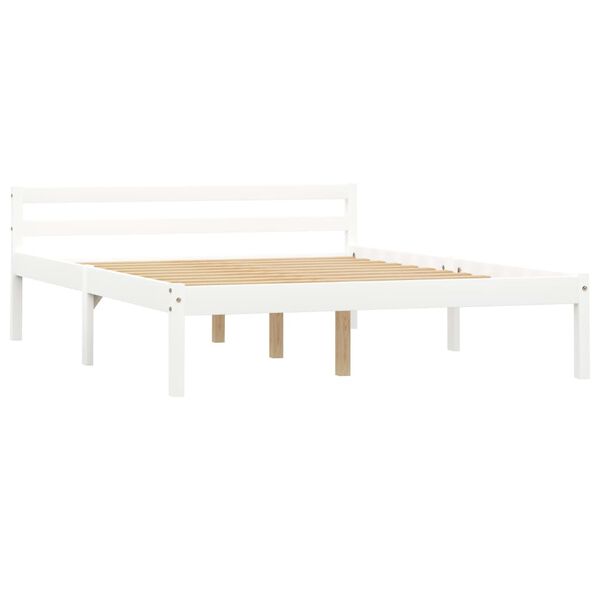 vidaXL Estructura de cama sin colch&oacute;n madera de pino blanco 140x200 cm