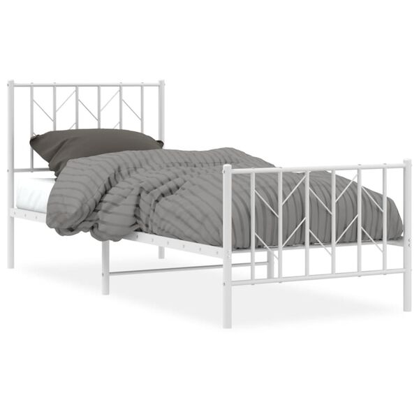 vidaXL Estructura cama sin colchón con estribo metal blanco 80x200 cm