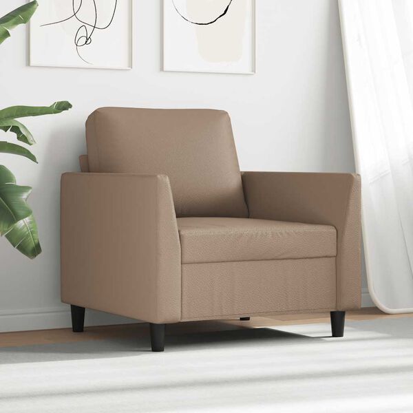vidaXL Sill&oacute;n cuero sint&eacute;tico color capuchino 60 cm