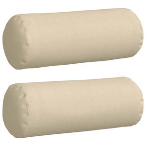 vidaXL Cojines Bolster 2 pcs Crema &Oslash; 25 x 70 cm tela