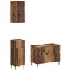 vidaXL Juego de armarios de ba&ntilde;o de 3 piezas ARNHEM Madera envejecida