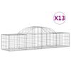 vidaXL Cestas de gaviones 13 uds forma de arco hierro 200x50x40/60 cm