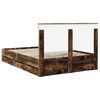 vidaXL Estructura de cama Roble ahumado 140 x 200 cm Madera Ingenieril