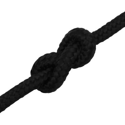 vidaXL Cuerda de trabajo poliéster negro 8 mm 250 m