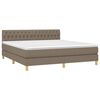 vidaXL Cama box spring con colch&oacute;n tela gris taupe 180x200 cm