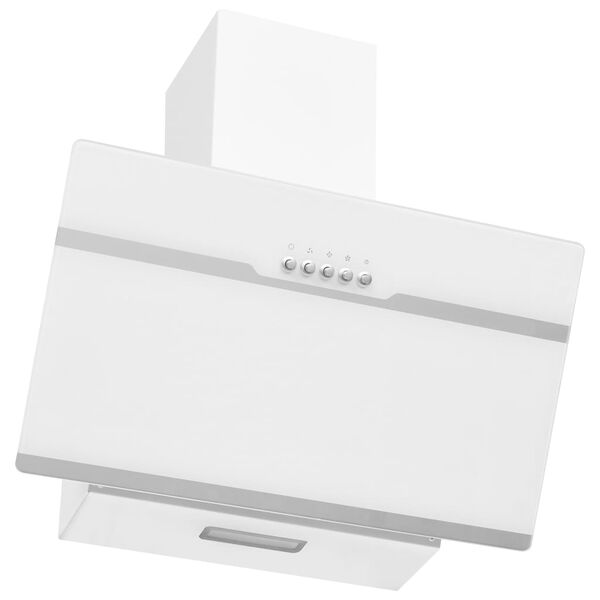 vidaXL Campana extractora acero inoxidable vidrio templado blanco 60cm