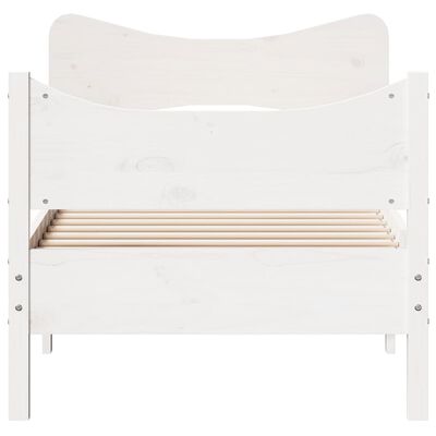 vidaXL Estructura de cama con cabecero madera pino blanco 90x190 cm