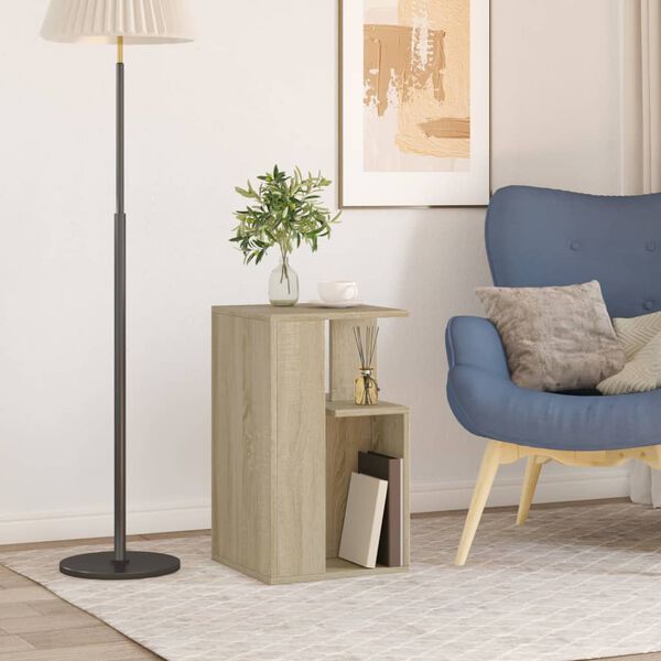 vidaXL Mesa auxiliar madera de ingenier&iacute;a roble Sonoma 35x35x60 cm