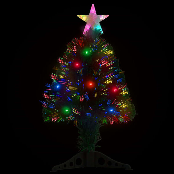 vidaXL Árbol de Navidad preiluminado con soporte y LED fibra óptica 64 cm