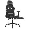 vidaXL Silla gaming con reposapi&eacute;s tela gris claro y negro