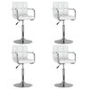 vidaXL Sillas de comedor giratorias 4 unidades cuero sint&eacute;tico blanco
