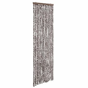 vidaXL Cortina mosquitera de chenilla marr&oacute;n y blanca 56x185 cm