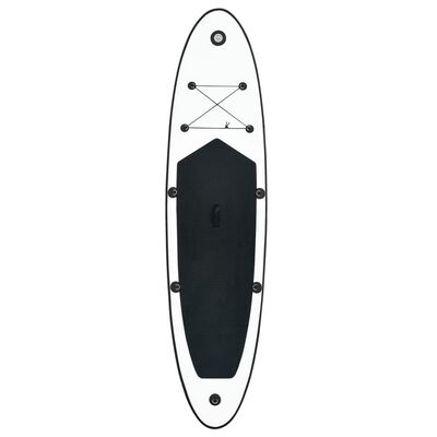 vidaXL Juego de tabla de paddle surf hinchable negro y blanco