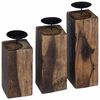 vidaXL Porta velas 3 uds. Natural Madera maciza recuperada
