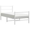 vidaXL Estructura cama sin colch&oacute;n con estribo metal blanco 90x190 cm