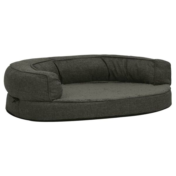 vidaXL Colch&oacute;n para cama de perro ergon&oacute;mico gris oscuro 75x53 cm