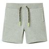 Pantalones cortos infantiles con cord&oacute;n caqui claro m&eacute;lange 116