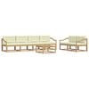 vidaXL Conjunto de sof&aacute;s de exterior 6 uds. Blanco y Crema