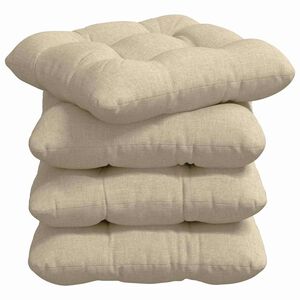 vidaXL Cojines para asiento 4 uds. Tela Crema 40 x 40 x 12 cm