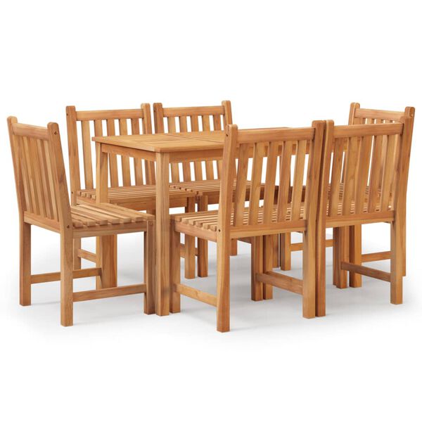 vidaXL Juego de comedor de jard&iacute;n 7 piezas madera maciza de teca