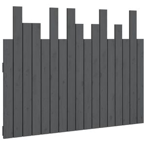 vidaXL Cabecero de cama de pared madera maciza pino gris 108x3x80 cm