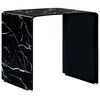 vidaXL Mesa de centro de vidrio templado negro m&aacute;rmol 50x50x45 cm