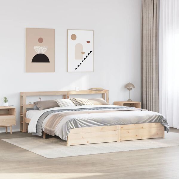 vidaXL Estructura de cama con cabecero madera maciza de pino 200x200cm