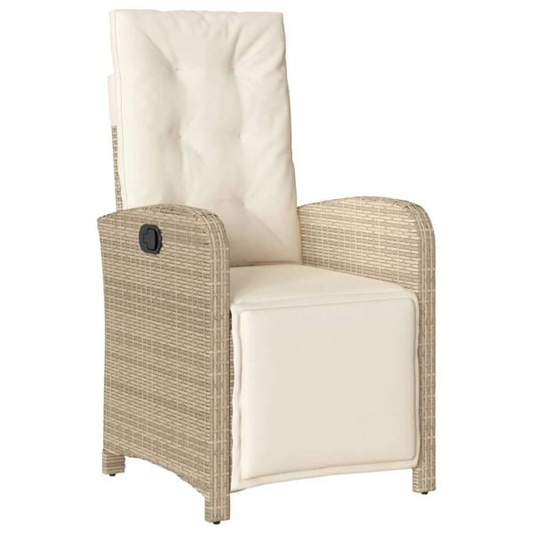 vidaXL Set comedor de jard&iacute;n 7 pzas con cojines rat&aacute;n sint&eacute;tico beige