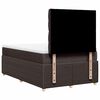 vidaXL Cama box spring con colch&oacute;n tela marr&oacute;n oscuro 120x190 cm