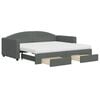 vidaXL Sof&aacute; cama nido con cajones tela gris oscuro 90x190 cm