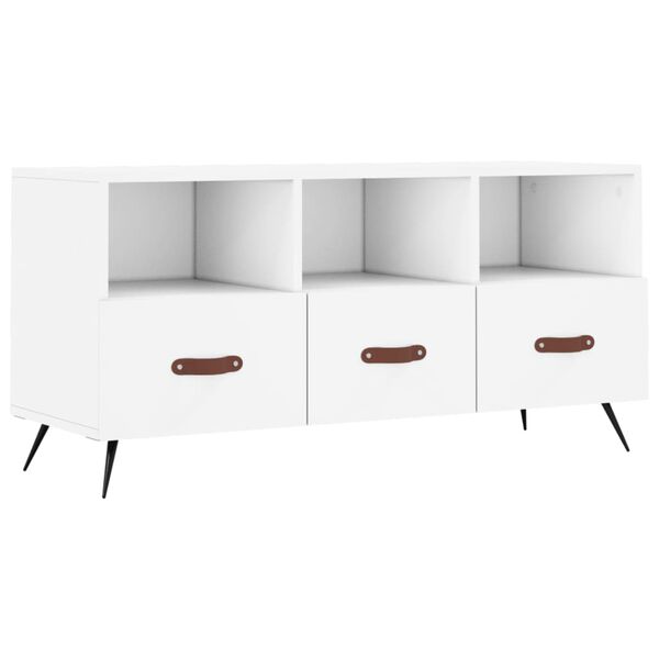 vidaXL Mueble de TV madera de ingeniería blanco 102x36x50 cm