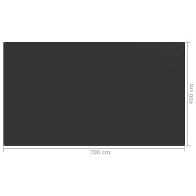 vidaXL Alfombra de tienda de campaña gris antracita 400x700 cm