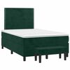 vidaXL Cama box spring con colch&oacute;n terciopelo verde oscuro 120x200 cm