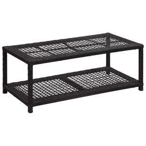 vidaXL Zapatero de rat&aacute;n sint&eacute;tico negro 80x40x30 cm