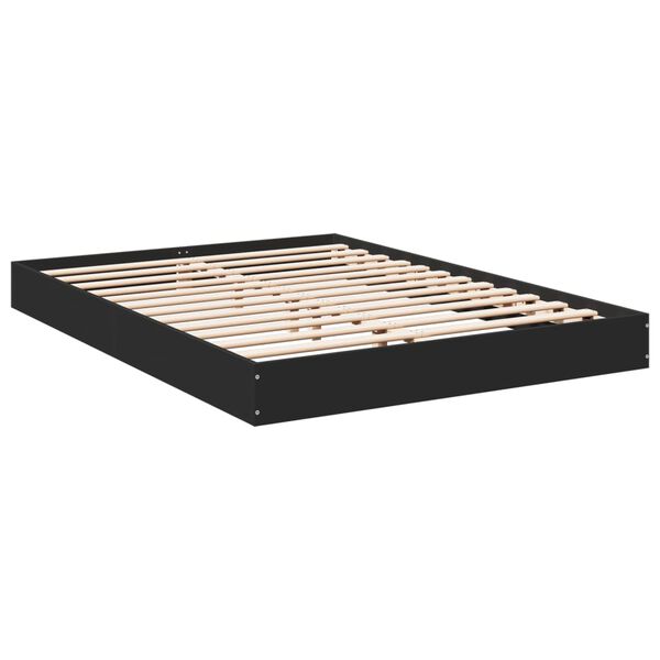 vidaXL Estructura de cama madera de ingenier&iacute;a negra 140x200 cm