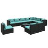 vidaXL Set de muebles de jard&iacute;n 11 pzs y cojines rat&aacute;n sint&eacute;tico negro