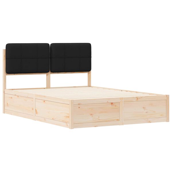 vidaXL Estructura de Cama con Cabecera Tapizada Negro 160 x 200 cm
