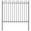vidaXL Valla de jard&iacute;n BOXTEL con aro superior de acero, 170x150 cm, negro