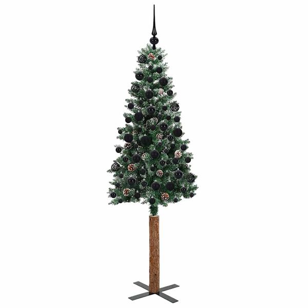 vidaXL Árbol de Navidad Delgado con 300 LED con soporte Verde y 180 cm