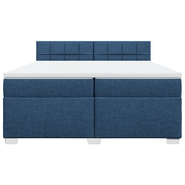 vidaXL Cama box spring con colch&oacute;n tela azul 200x200 cm
