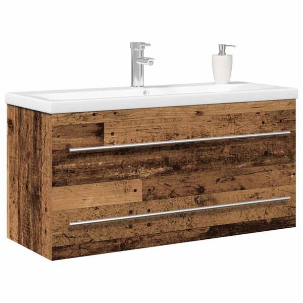 vidaXL Gabinete de Lavabo para Ba&ntilde;o con caj&oacute;n 2 pcs 100 x 38,5 x 48 cm