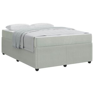 vidaXL Estructura de cama con colch&oacute;n Gris Claro 140 x 200 cm tela