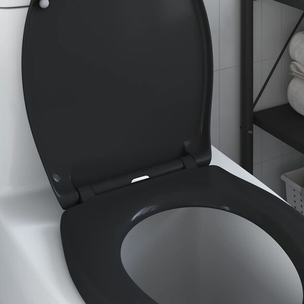 vidaXL Asiento de WC Negro 44,8 x 37,3 x 4,2 cm Duroplast