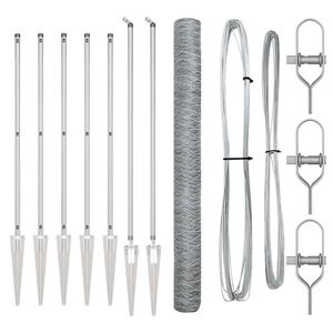 vidaXL Poste de Valla Plateado