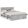 vidaXL Estructura de cama con cabecera Gris concreto 150 x 200 cm